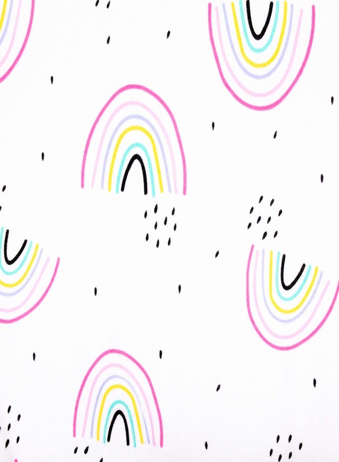 Lamaze Organic Baby baby girls 0-3 Months Pajama Set, Pink and White Rainbows, Months US - Image 2