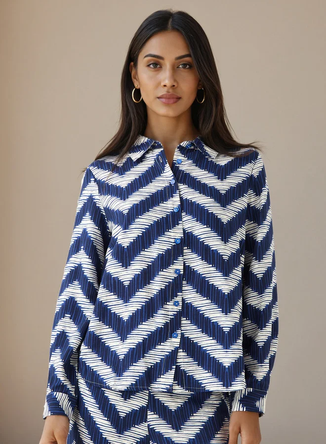 Splash FAV Coord Set with Shirt & Wide Leg Pants