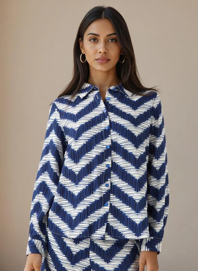 Splash FAV Coord Set with Shirt & Wide Leg Pants