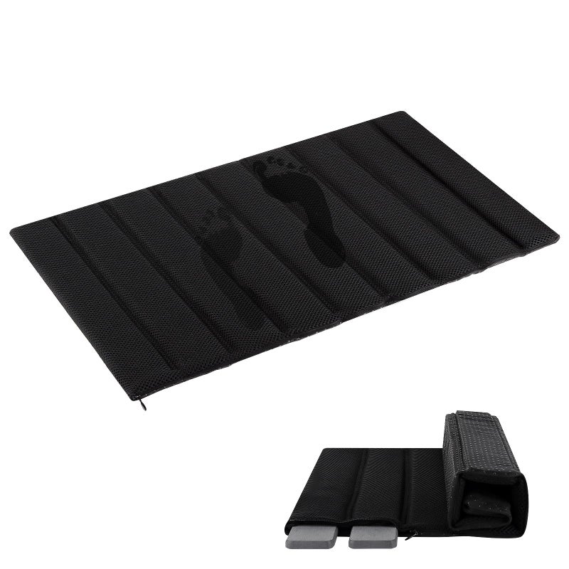 Heagoale Ultra Quick Drying Stone Bath Mat Diatomaceous Earth Shower Mat Non-Slip Foldable Dish Drying Mats for Bathroom Floor, Kitchen Counter, Pet, 23x15, Black - Image 1