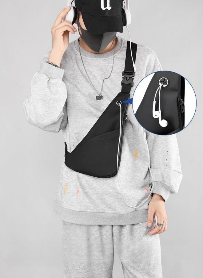 Men's Portable Chest Bag, Boys Scratch-resistant and Waterproof Waist Bag Belt Bag Hip Bag for Daily Commuting/Hiking/Climbing/Cycling, Nylon Sling Bag Side Bag Crossbody Bag for Teenagers/Students - Image 2