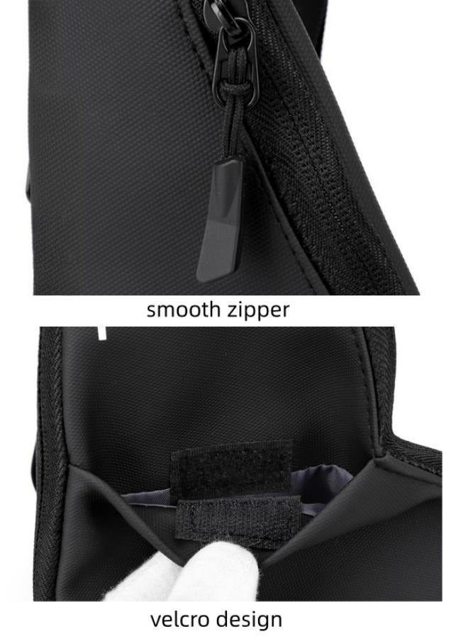 Men's Portable Chest Bag, Boys Scratch-resistant and Waterproof Waist Bag Belt Bag Hip Bag for Daily Commuting/Hiking/Climbing/Cycling, Nylon Sling Bag Side Bag Crossbody Bag for Teenagers/Students - Image 4