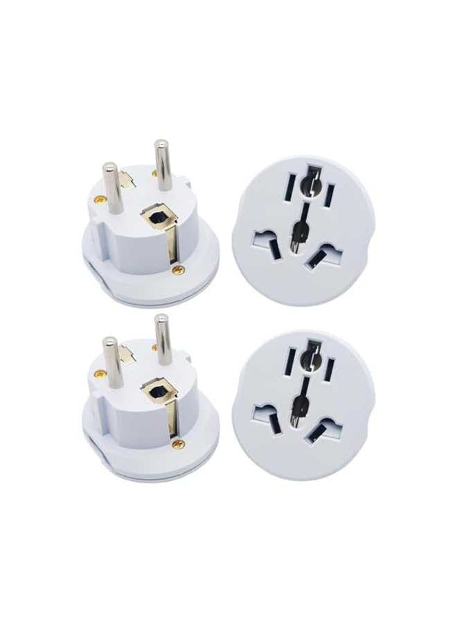 PROMASS [4-Piece]Plug Converter, UAE, USA, EU, UK, AU, CN to KSA/EU/Germany Socket, Travel Adapter, Universal Socket Travel Adaptor for Business Trip Holiday Hotel Airport for Cell Phone, Laptop (White) - Image 2