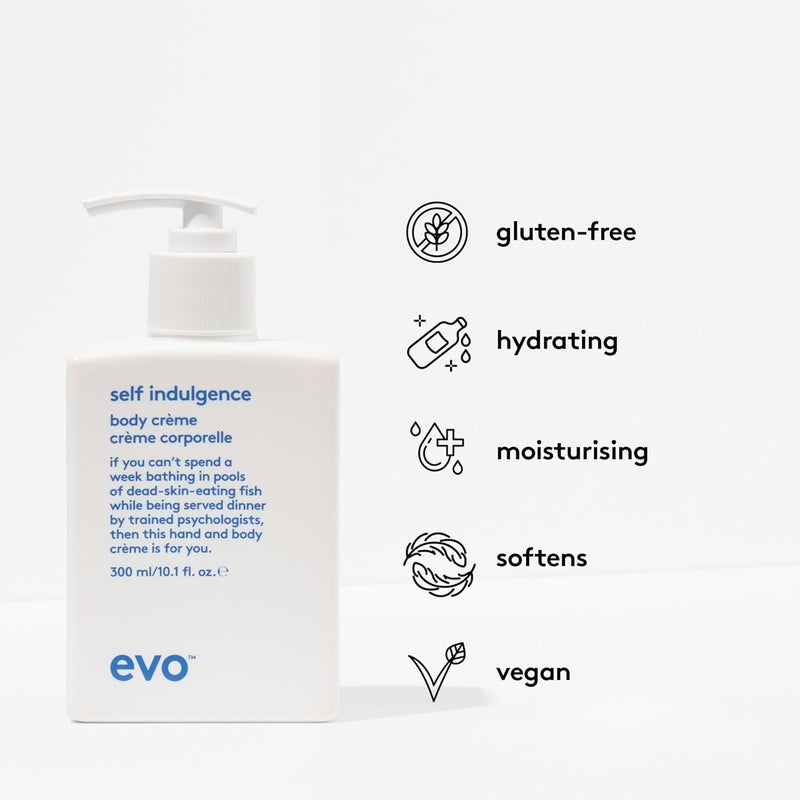 EVO Self Indulgence Body Moisturising Creme Gentle Hydrating Cream and Nourishing Bath Cleanser Natural Deep Soothing Sensitive Dry Skin 300ml 101fl oz - Image 2