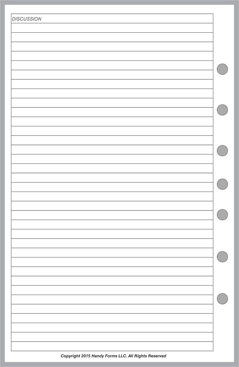 Handy Forms Classic Size Meeting Manager, Sized and Punched with 7 Holes for 7-Ring Notebooks Such as Franklin, etc. (5.5" x 8.5") - Image 2