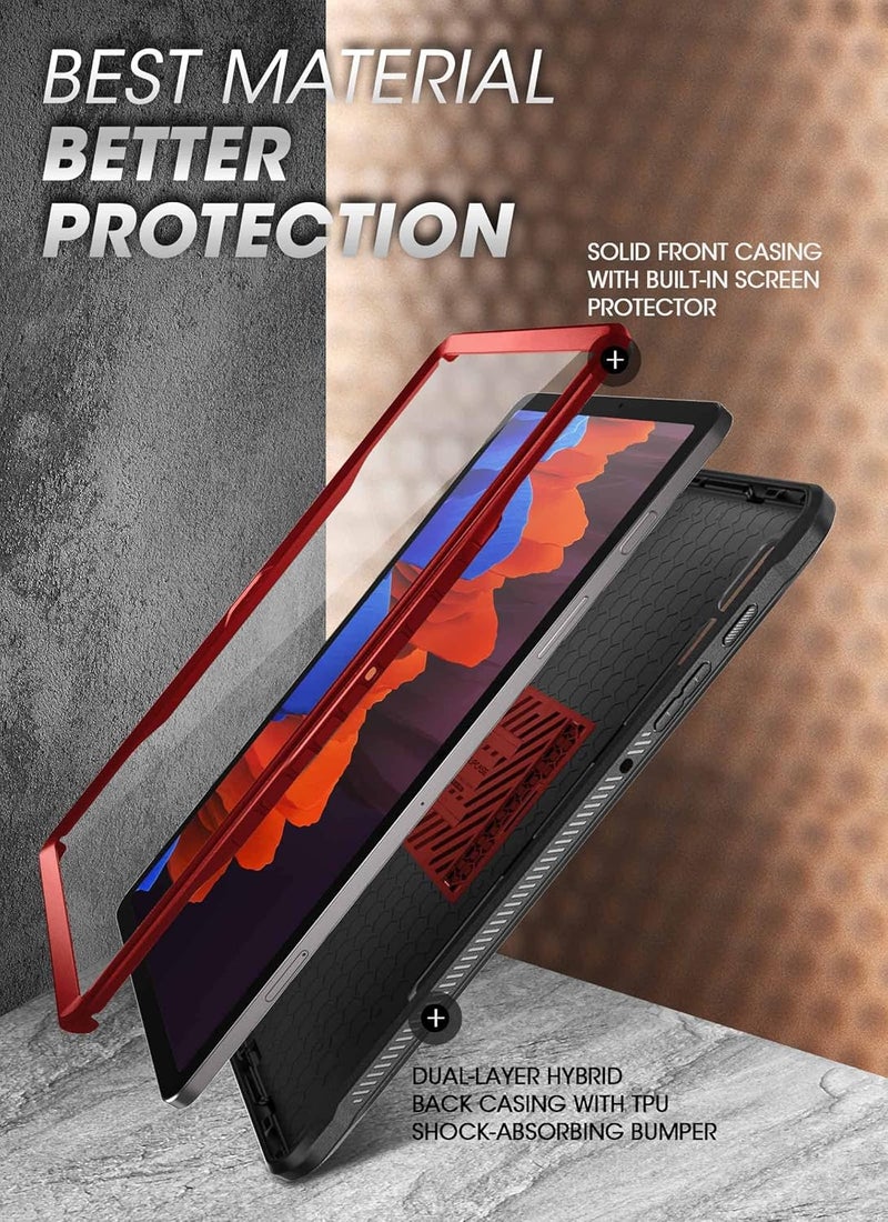 SupCase [Ub Proseries] Case Designed For Samsung Galaxy Tab S8 Ultra (2022), With Built-In Screen Protector & S Pen Holder Full-Body Rugged Heavy Duty Case - Ruddy - Image 3