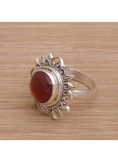 Artisan Handmade Carnelian Cocktail Ring Sun Themed .925 Sterling Silver Red Indonesia Birthstone 'Light Of The Universe' - pzsku/Z626D857BDC1D7967841CZ/45/_/1714990371/3669c8e4-4a41-4105-bf78-2bebae859608