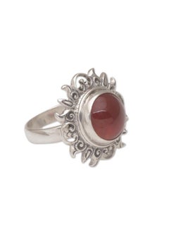 Artisan Handmade Carnelian Cocktail Ring Sun Themed .925 Sterling Silver Red Indonesia Birthstone 'Light Of The Universe' - pzsku/Z626D857BDC1D7967841CZ/45/_/1714990372/0eb40b98-c217-4fcb-89b6-f847c29b748c