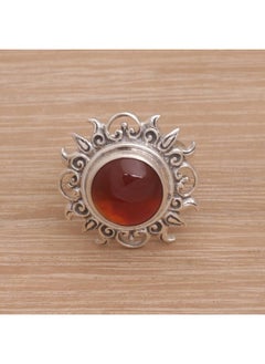 Artisan Handmade Carnelian Cocktail Ring Sun Themed .925 Sterling Silver Red Indonesia Birthstone 'Light Of The Universe' - pzsku/Z626D857BDC1D7967841CZ/45/_/1714990374/362e06ca-62d9-4395-ac0d-3c120da976bd