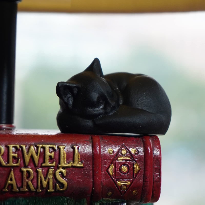 OwMell Tiny Sleeping Cat Statue Hand-Carved Healing Stone Gemstone Little Kitten Statue Figurine 2" - Black Obsidian - Image 5