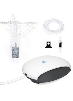 AQQA Aquarium Air Pump Quiet Fish Tank Aerator Pump Fish Oxygen Pump with Air Tubes Air Stones & Check Valve (3W for Up to 60 Gal)