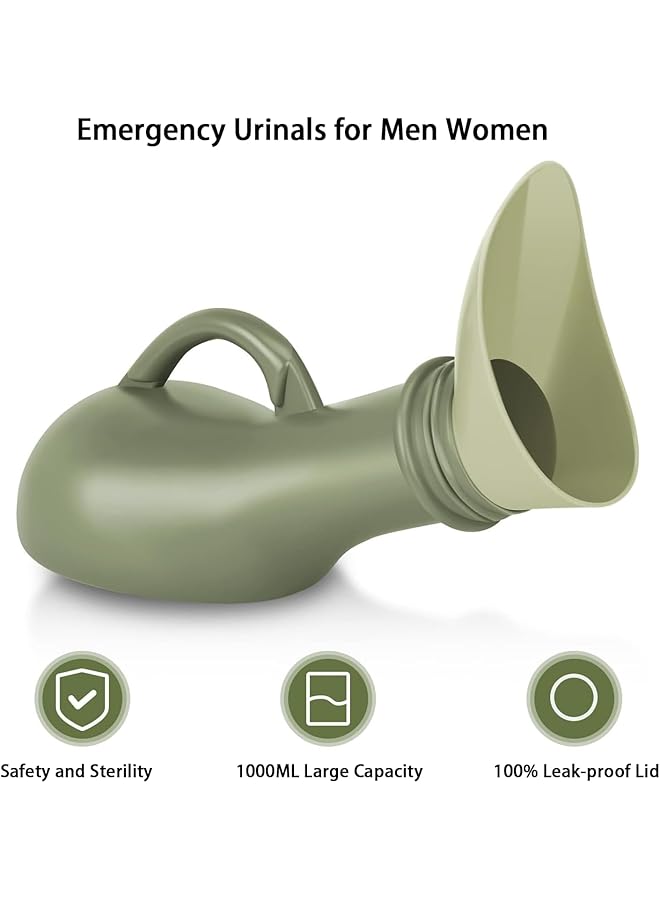 Excefore Travel Toilet Urinal Bottles Urinal Pee Bottle With Funnel And Spill Proof Screw Lid Unisex Portable Urine Bottle Emergency Toilet For Car Travel Camping 1000Ml - Image 2