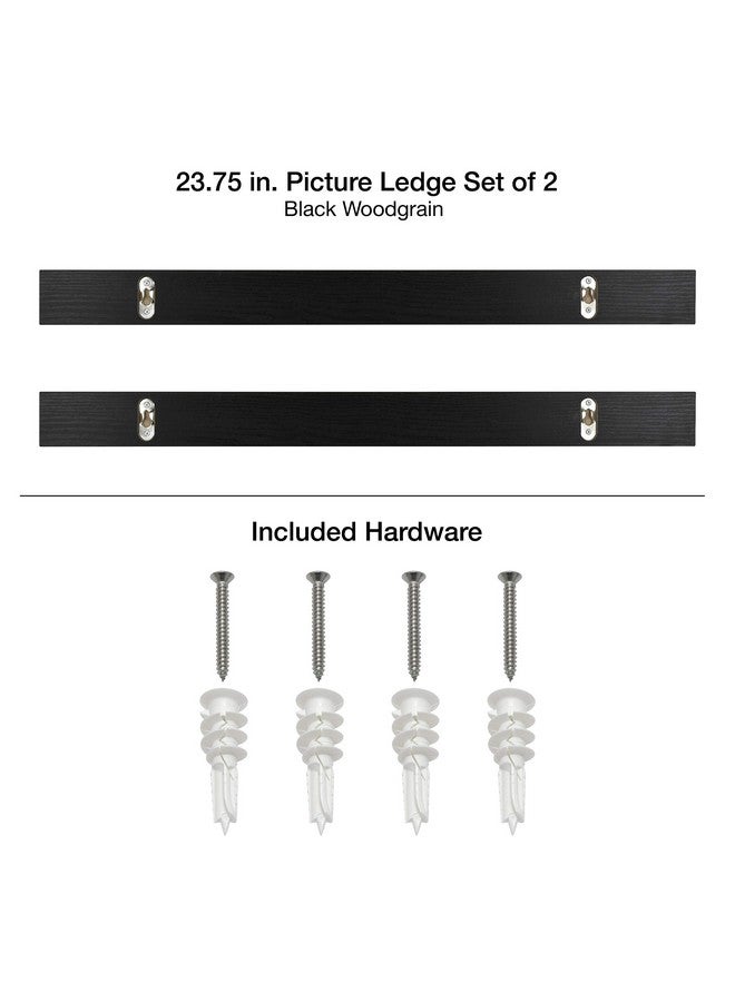 MCS Industries MCS 68905 Black Woodgrain 23.75 Inch Set, Set of 2 Picture Ledge - Image 5