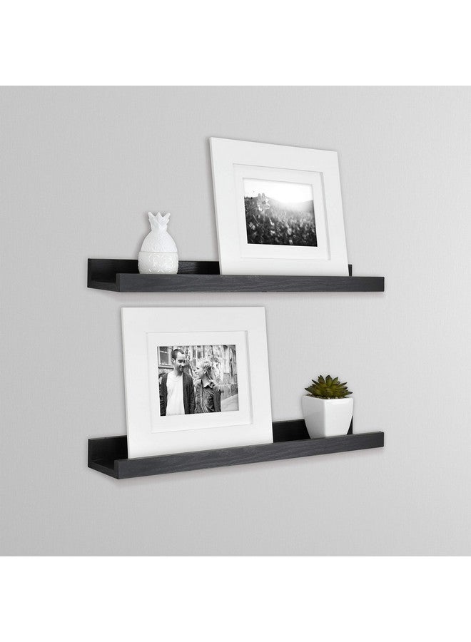 MCS Industries MCS 68905 Black Woodgrain 23.75 Inch Set, Set of 2 Picture Ledge - Image 1