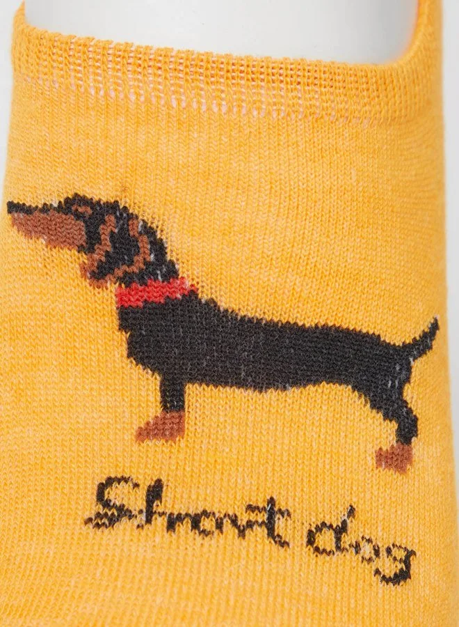 ستايلي Pack of 5 - Dog Print Shoe Liner Socks