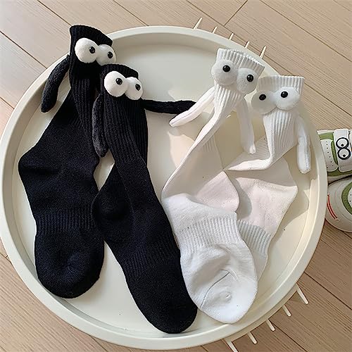 Smilelife 2 Pairs Magnetic Holding Hands Socks - Funny Gifts for Women & Men, Couples, Teens, Friends (Black) - Image 5