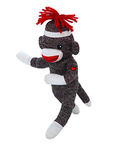Plushland Adorable Sock Monkey 8 Inches Tall Soft Realistic Plush Knitted Stuffed Animal Toy Gift for Kids Babies Teens Girls and Boys New Brown - Image 5