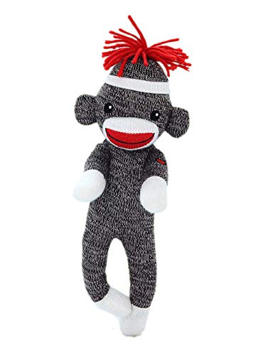 Plushland Adorable Sock Monkey 8 Inches Tall Soft Realistic Plush Knitted Stuffed Animal Toy Gift for Kids Babies Teens Girls and Boys New Brown - Image 1