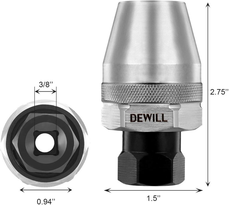 DEWILL Broken Bolt Remover, Stud Extractor Tool to Locks and Removes 1/4-Inch to 1/2-Inch Rounded Studs, Hexagonal Flat - Suitable for Rust, Painted, Damaged Waste Bolts - Image 4