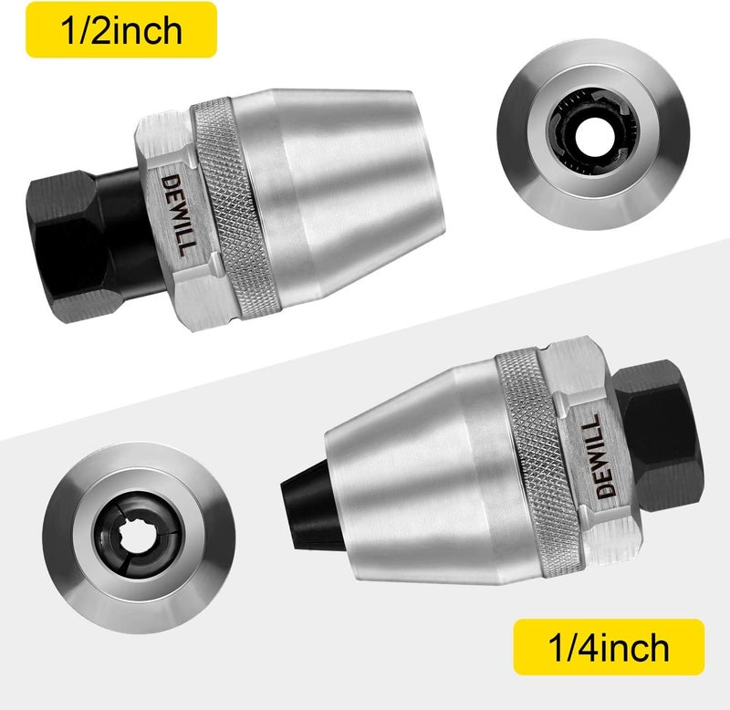 DEWILL Broken Bolt Remover, Stud Extractor Tool to Locks and Removes 1/4-Inch to 1/2-Inch Rounded Studs, Hexagonal Flat - Suitable for Rust, Painted, Damaged Waste Bolts - Image 3