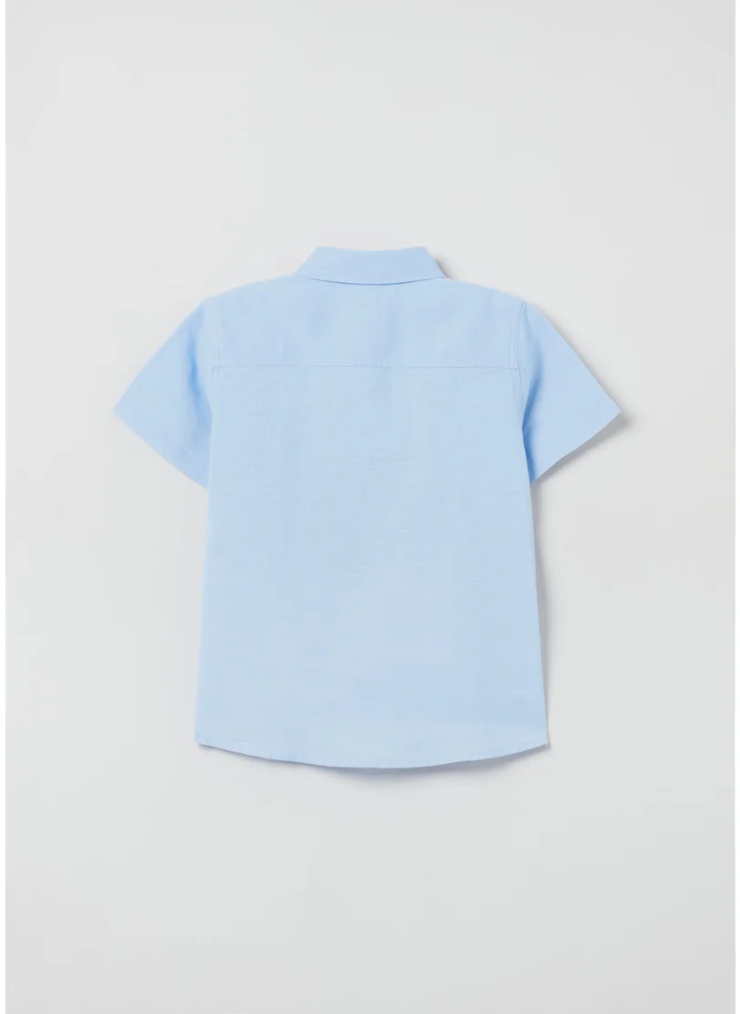 Ovs Linen And Cotton Short-Sleeved Shirt.