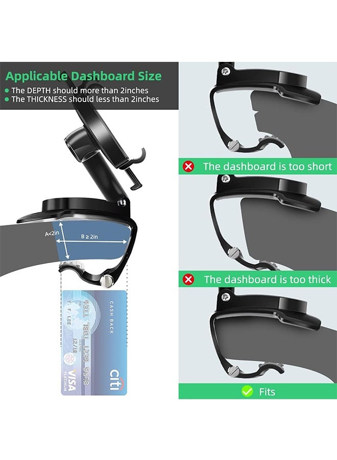 Ant Universal Car Phone Holder Mount, 360 Degrees Rotation Dashboard Phone Holder, Car Phone Mount for iPhone, Samsung, Google, Huawei, Honor and 4 to 7" Smartphones - Image 2