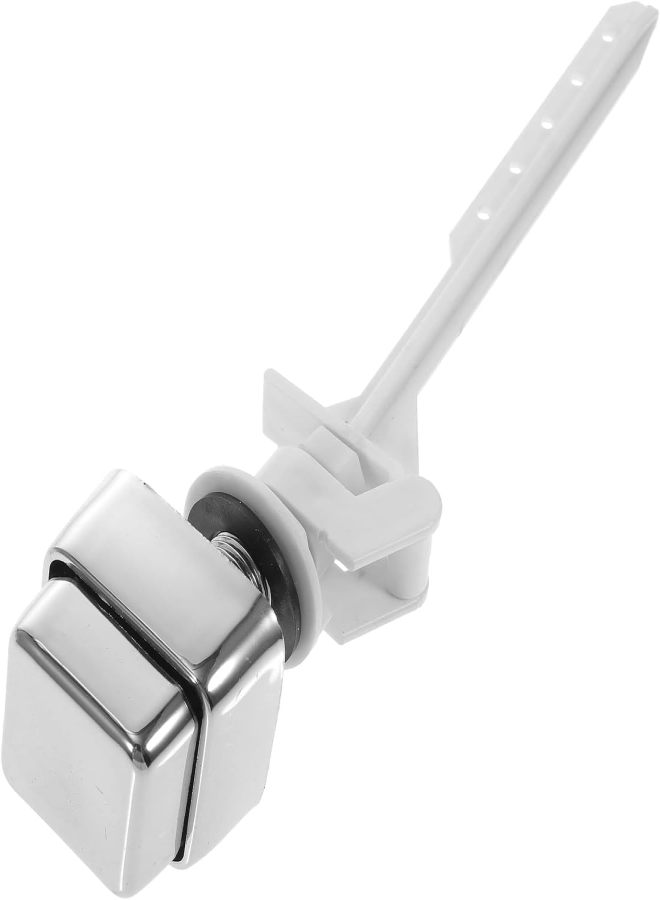 Side-mounted toilet button flush Universal handle replacement kit easy to install water tank lever accessories silver white - Image 1