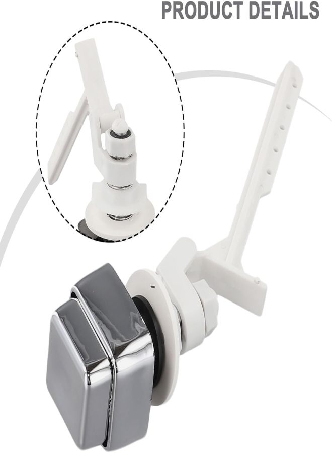 Side-mounted toilet button flush Universal handle replacement kit easy to install water tank lever accessories silver white - Image 4