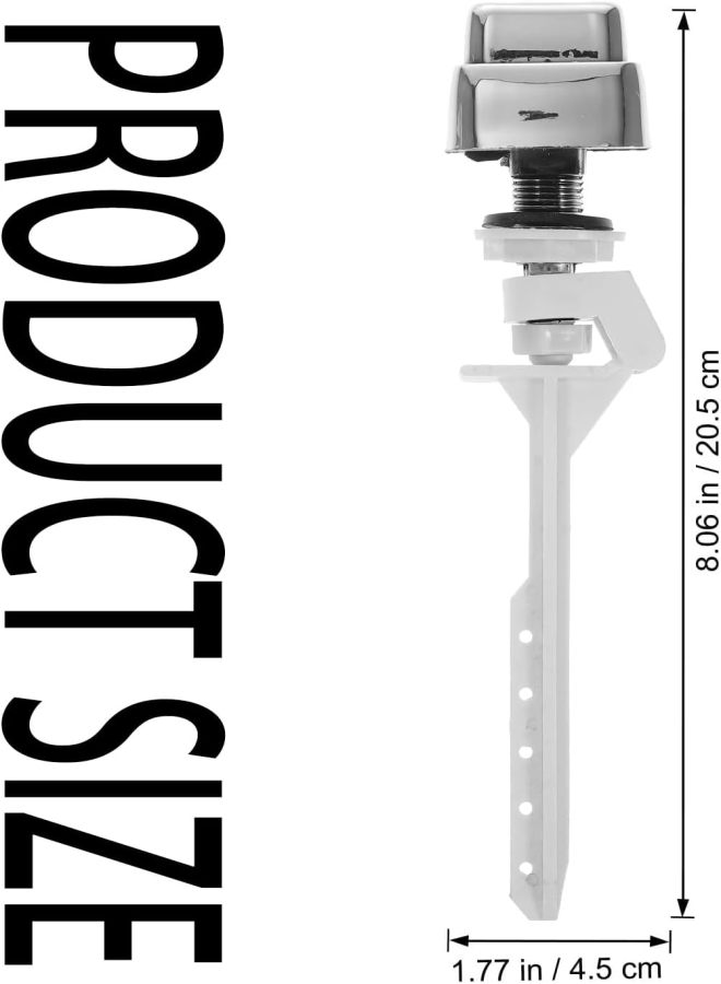 Side-mounted toilet button flush Universal handle replacement kit easy to install water tank lever accessories silver white - Image 2