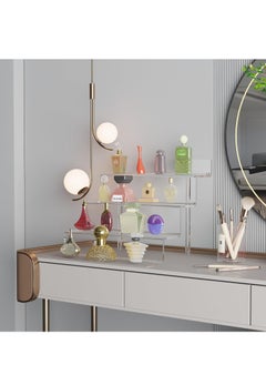 GUDOO Acrylic Risers Display Stands 4 Tier Clear Perfume Organizer for Dresser 9" Acrylic Tiered Stand Figure Stand Display Rack Tiered Shelf for Lotion Organizer Cake Stand Display Skincare Stand Clear 9 x6 inches  - Image 2