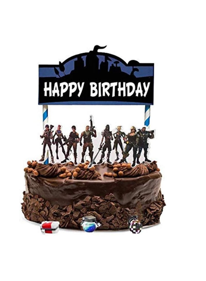 Excefore Video Game Happy Birthday Cake Topper - 7 inch Birthday Cake Topper and Video Game Party Supplies - Image 1