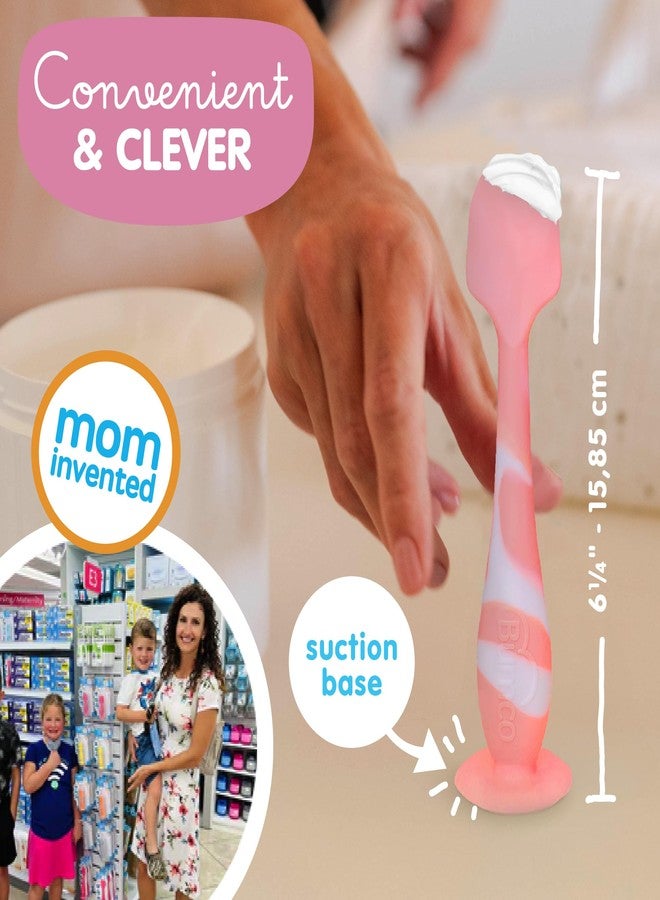 Baby Bum Brush Bumco Baby Bum Brush - BPA-Free Diaper Cream Spatula with Suction Cup Base, Soft & Flexible Silicone, Wipe-Clean, Mom-Invented Diaper Bag Essentials (Light Pink Swirl) - Image 3