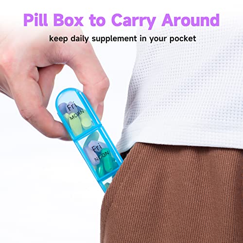 Daviky Weekly Pill Organizer 3 Times a Day, Travel Pill Organizer 3X a Day, Pill Box 7 Day, Daily Pill Box Organizer, Pill Cases Organizers 7 Day, Medicine Organizer to Hold Vitamins and Medication - Image 2