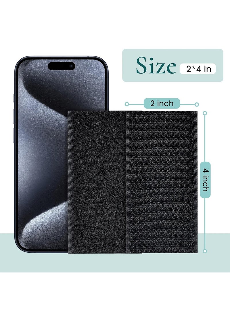 20 Pcs Hook and Loop Tape Strips,with Adhesive Sticky Back Fastener, Heavy Duty Double Side Mounting Tape Industrial Strength Interlocking Tape for Home School Office,2x4 inch - Image 2