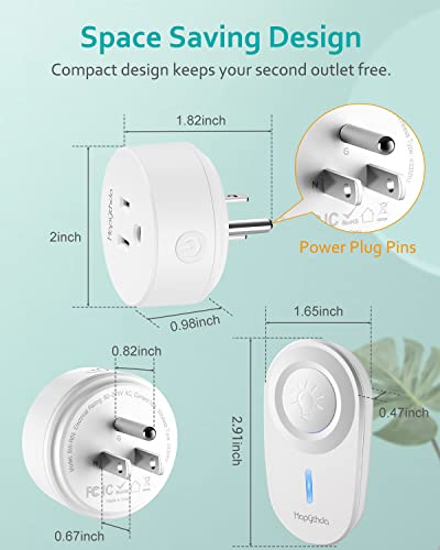 HAPYTHDA Remote Control Outlet,Remote Light Switch with 15A/1500W and 500 Feet RF Range,No Wiring Needed Smart Plug for Small Electrical Appliance with Anti-Surge 4000V - Image 5