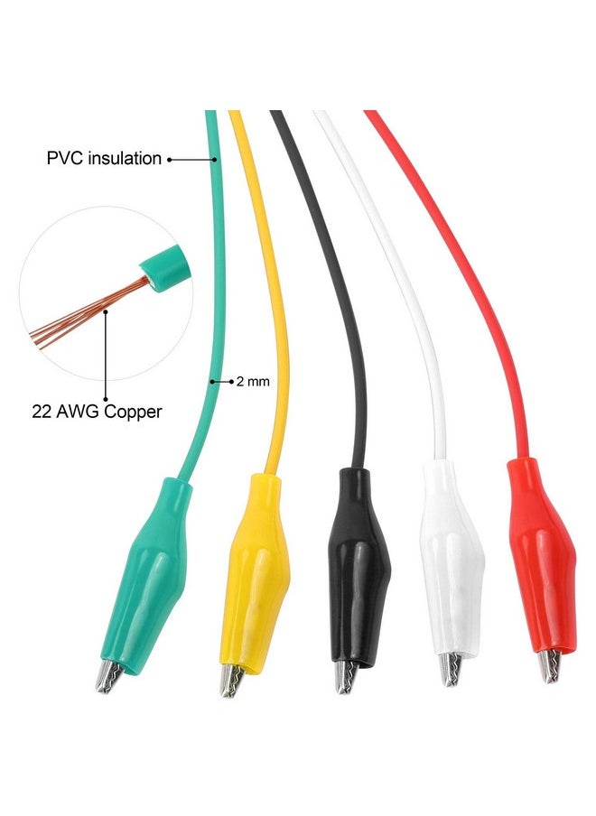 Tbestmax Tbestmax 50 Pcs 5 Colors Alligator Clips Test Lead Set, 50cm/19 inches (5 Pack)  - Image 3