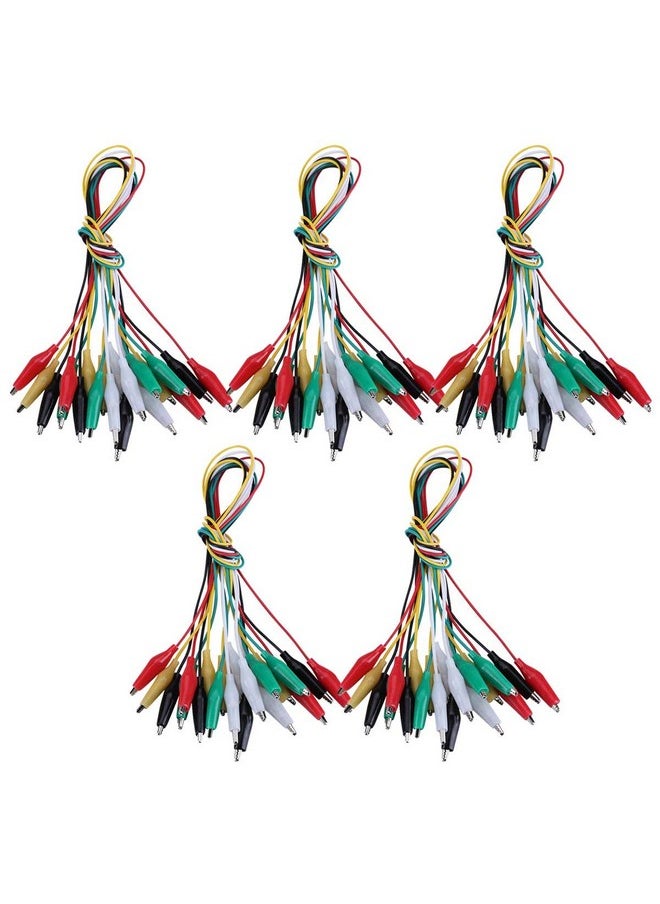 Tbestmax Tbestmax 50 Pcs 5 Colors Alligator Clips Test Lead Set, 50cm/19 inches (5 Pack)  - Image 1