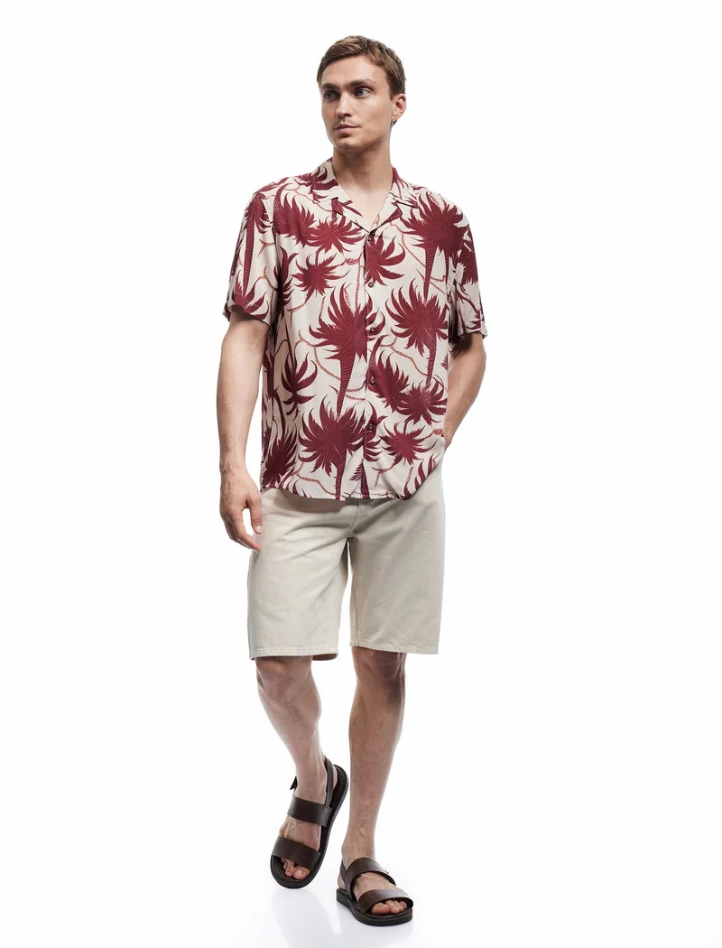 كوتون Palm Patterned Shirt