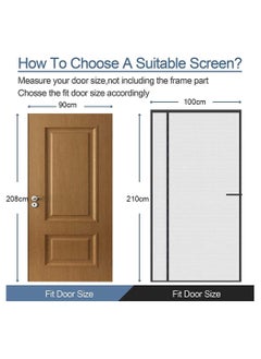 Y&D Magnetic Screen Door Size 100cm x 210cm, Reversible Left Right Side Opening Fireproof Material Not Thicker Fiberglass Mesh Pets Friendly Door for Living Room Bedroom Kitchen  - Image 2