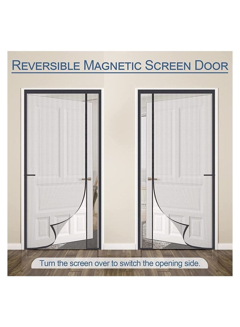 Y&D Magnetic Screen Door Size 100cm x 210cm, Reversible Left Right Side Opening Fireproof Material Not Thicker Fiberglass Mesh Pets Friendly Door for Living Room Bedroom Kitchen  - Image 3
