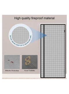 Y&D Magnetic Screen Door Size 100cm x 210cm, Reversible Left Right Side Opening Fireproof Material Not Thicker Fiberglass Mesh Pets Friendly Door for Living Room Bedroom Kitchen  - Image 4