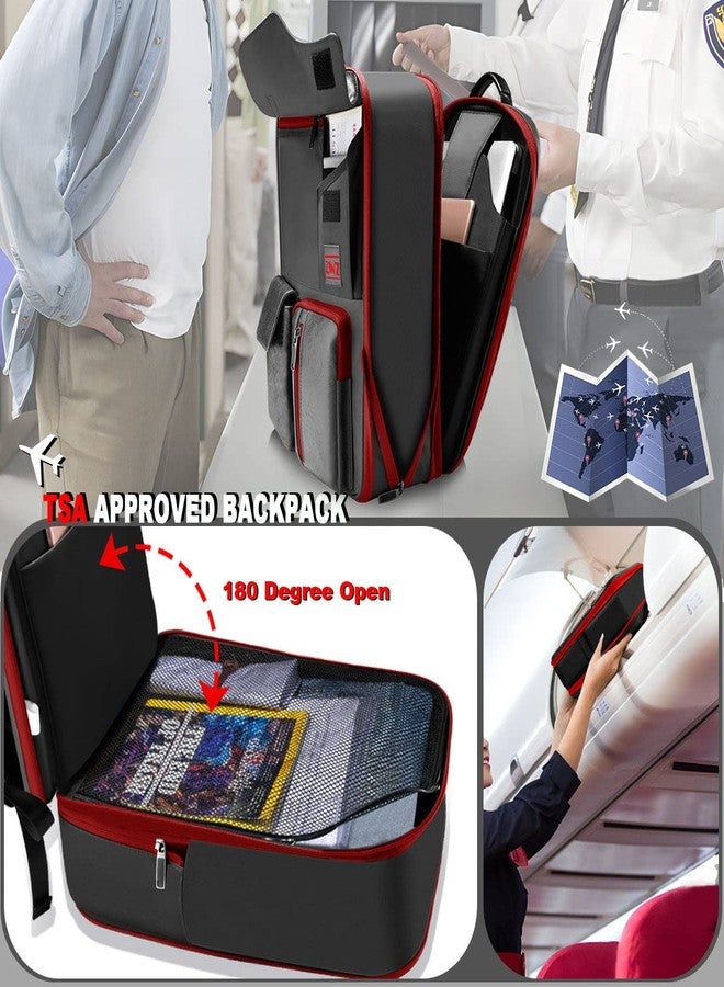 ZINZ Slim & Expandable 15 15.6 16 Inch Laptop Backpack for Business, Waterproof Anti-Theft Travel Backpack Daypack for Men and Women -Black&Red - Image 4