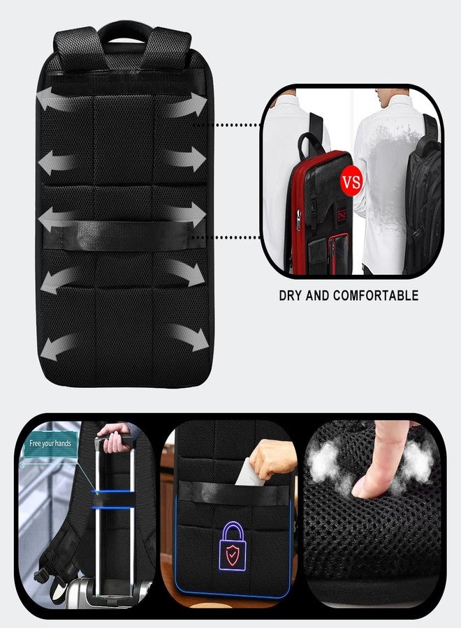 ZINZ Slim & Expandable 15 15.6 16 Inch Laptop Backpack for Business, Waterproof Anti-Theft Travel Backpack Daypack for Men and Women -Black&Red - Image 5