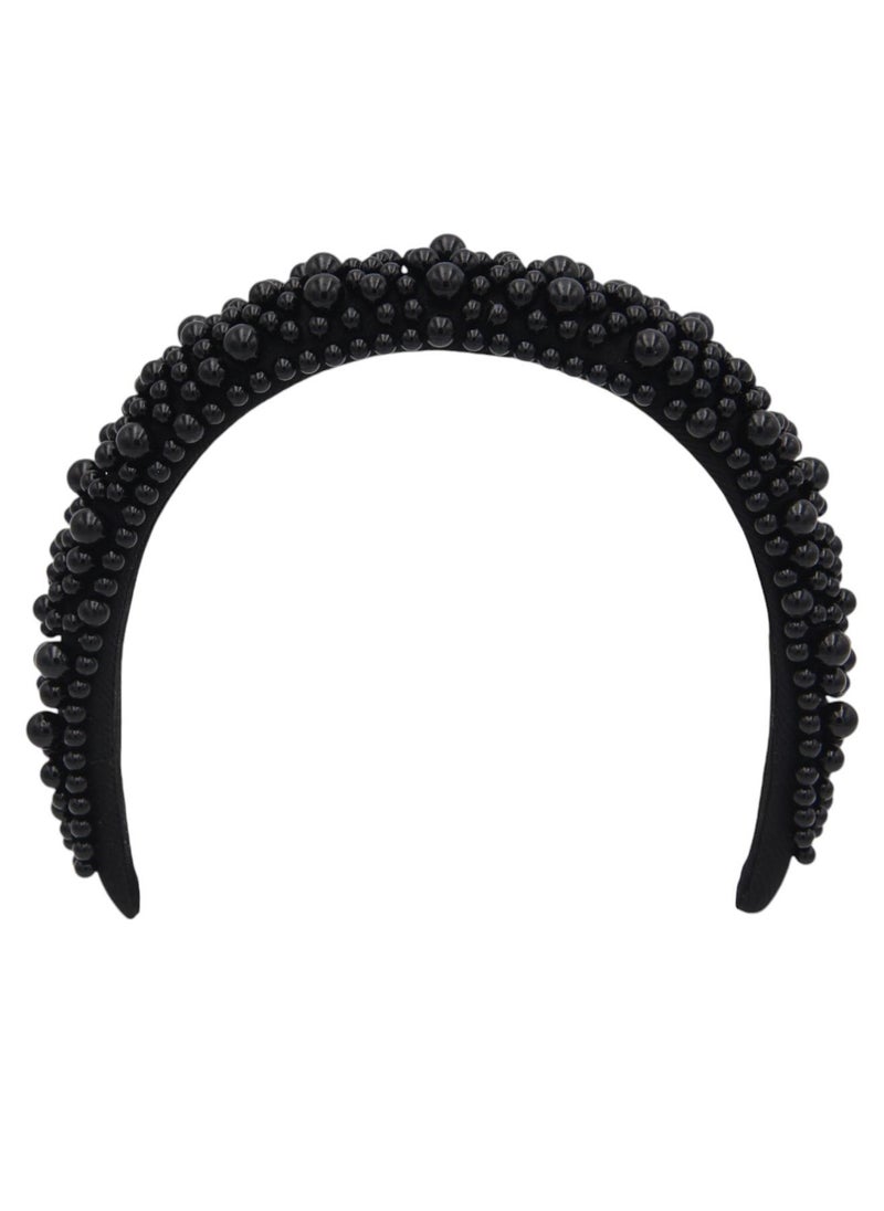 D'Daniela Headband Olivia For Women's and  Girls Black Pearl  - Image 1