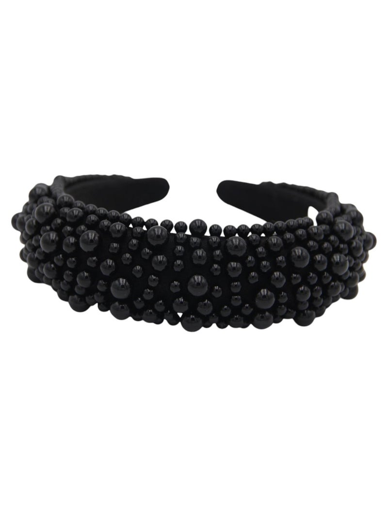 D'Daniela Headband Olivia For Women's and  Girls Black Pearl  - Image 2