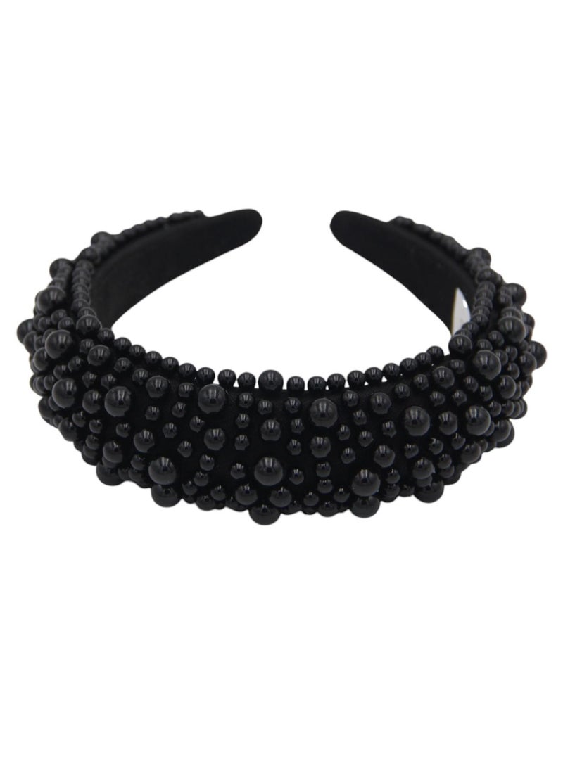 D'Daniela Headband Olivia For Women's and  Girls Black Pearl  - Image 3