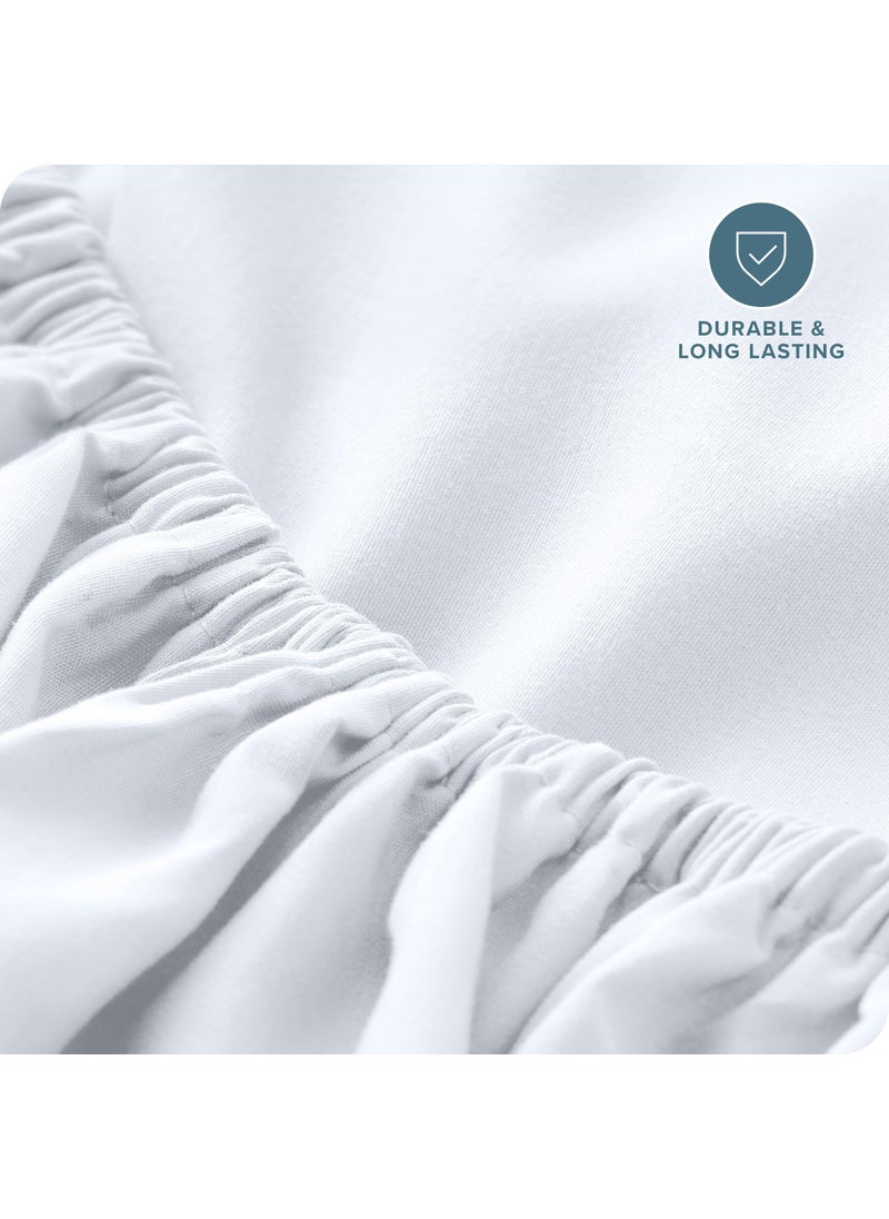 Bare Home Bare Home Fitted Bottom Sheet California King - Premium 1800 Microfiber - Ultra-Soft Wrinkle Free - Deep Pocket - Cal King Fitted Sheet (California King  White)  - Image 5