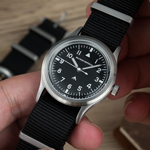 TACTICAL FROG Militado Field Watch Military Style Men's Watch 36mm Luminous Japan Movement Quartz Watch with Nylon Strap, 100M Waterproof - ML13 BGW9 - Image 2