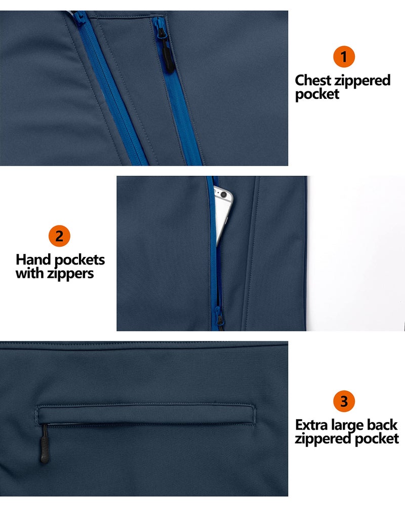 Little Donkey Andy Women's Lightweight Fleece lined Softshell Vest Windproof Sleeveless Jacket for Hiking Travel Golf Navy Blue XS - Image 5