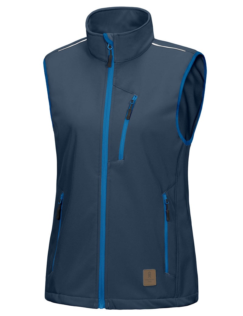 Little Donkey Andy Women's Lightweight Fleece lined Softshell Vest Windproof Sleeveless Jacket for Hiking Travel Golf Navy Blue XS - Image 1